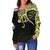 Viking Off Shoulder Sweater, Fenrir Raven and Vegvisir Tattoo Yellow RLT12 - Wonder Print Shop