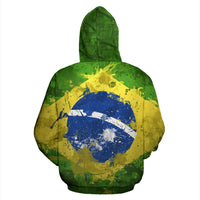 Brazil Hoodie Brazil Flag Painting - Wonder Print Shop