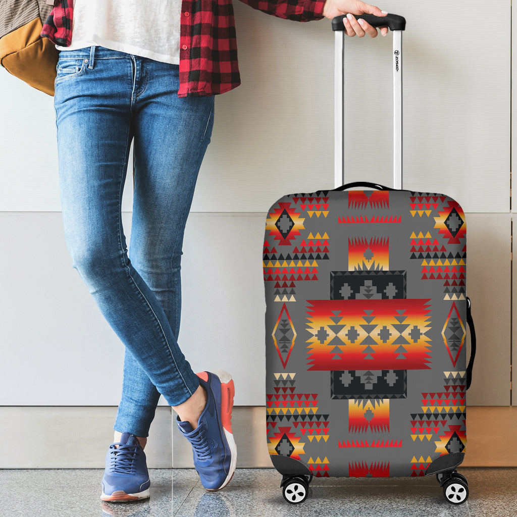 Gray Tribe Pattern Native American Luggage Covers LT10 - Wonder Print Shop