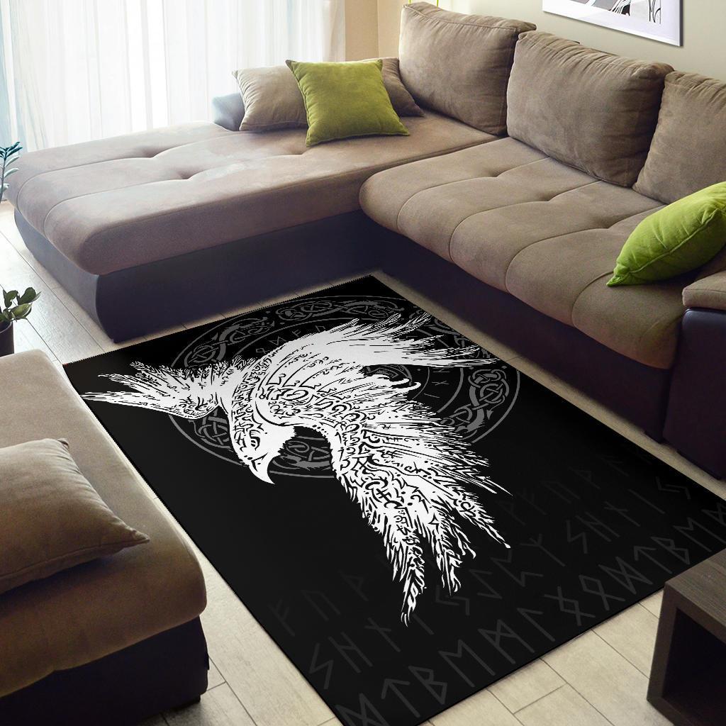 Viking Area Rug Mystical Raven Tattoo Special RLT12 - Wonder Print Shop