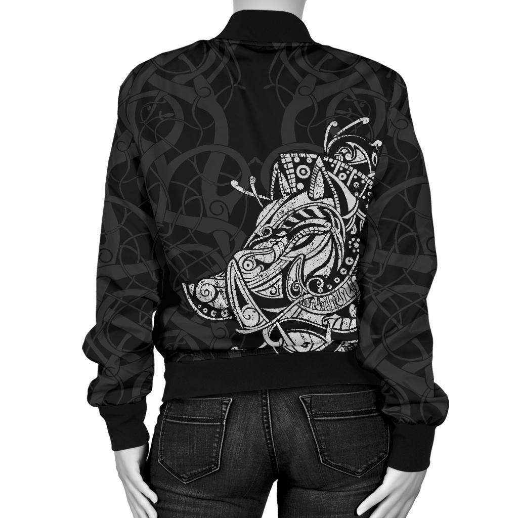 Viking Boar Women's Bomber Jacket RLT12 - Wonder Print Shop