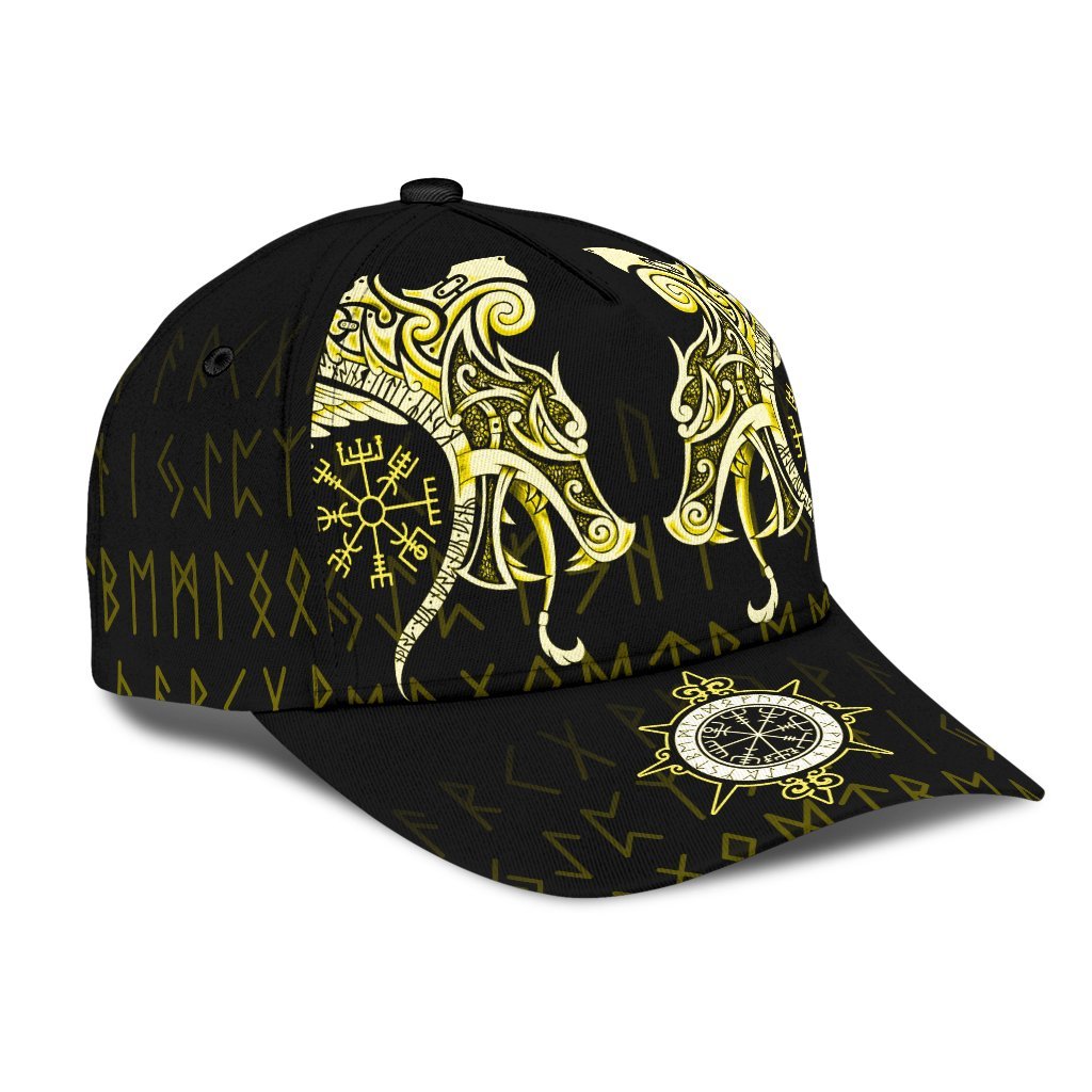 viking-classic-cap-fenrir-raven-and-vegvisir-tattoo-yellow