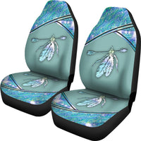 Blue Light Feather Car Seat Covers LT10 - Wonder Print Shop