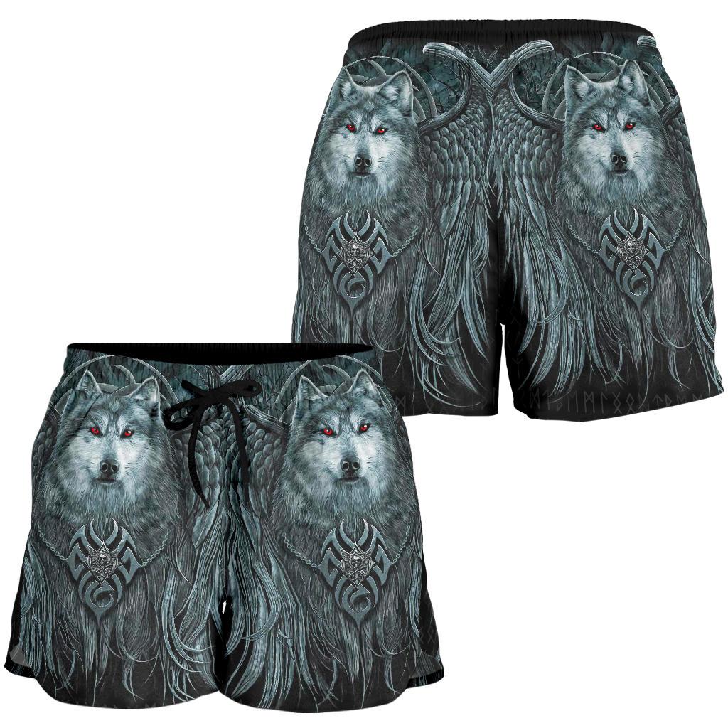 viking-womens-shorts-spiral-wolf-spirit