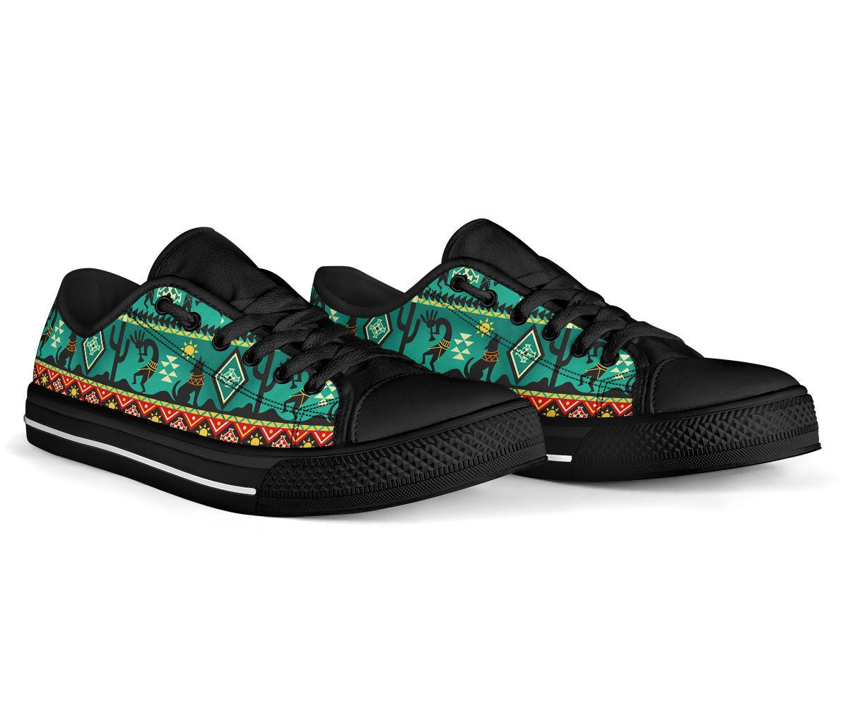 kokopelli-myth-green-native-american-low-top-canvas-shoes