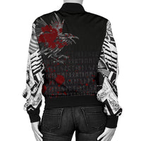 Viking Women's Bomber Jacket - The Raven Of Odin Rune Blood RLT12 - Wonder Print Shop