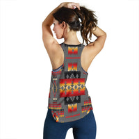 Gray Tribe Pattern Native American Women Racerback Tank LT10 - Wonder Print Shop
