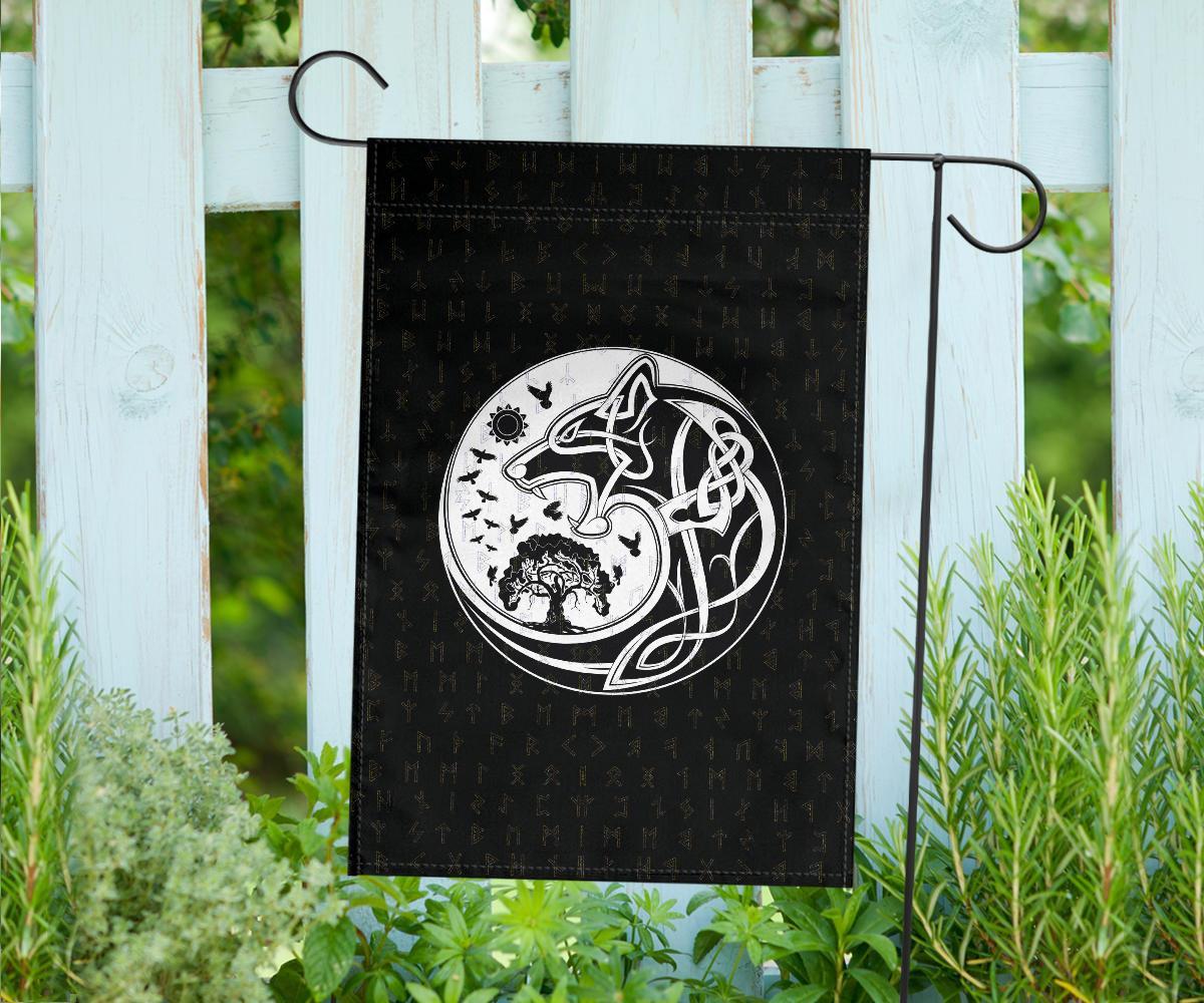 Viking Garden Flag, Skoll and Hati Rune Tattoo RLT12 - Wonder Print Shop
