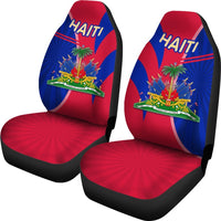 Coat Of Arms Haiti Car Seat Covers Circle Stripes - Wonder Print Shop