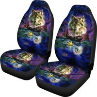 Wolf Galaxy Night Sky Car Seat Covers LT10 - Wonder Print Shop