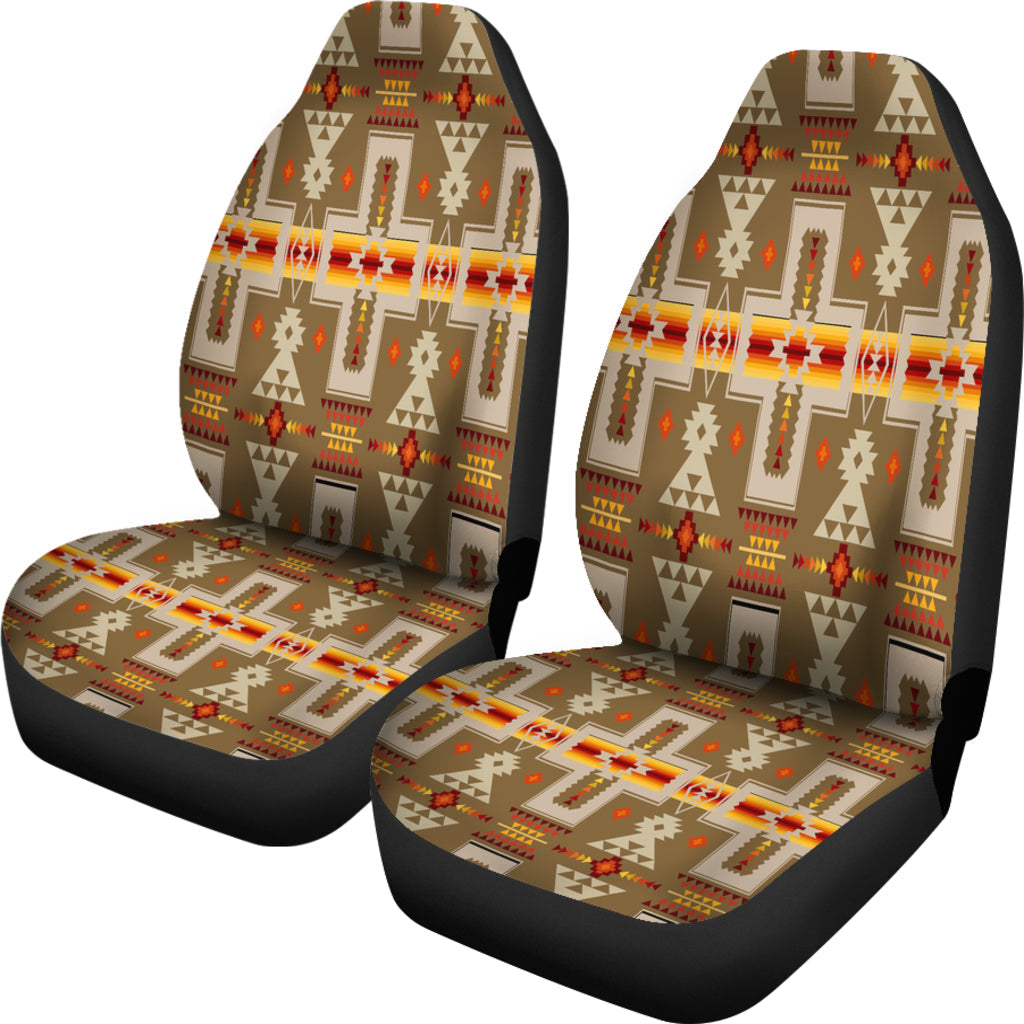 Light Brown Tribe Design Native American Car Seat Covers LT10 - Wonder Print Shop