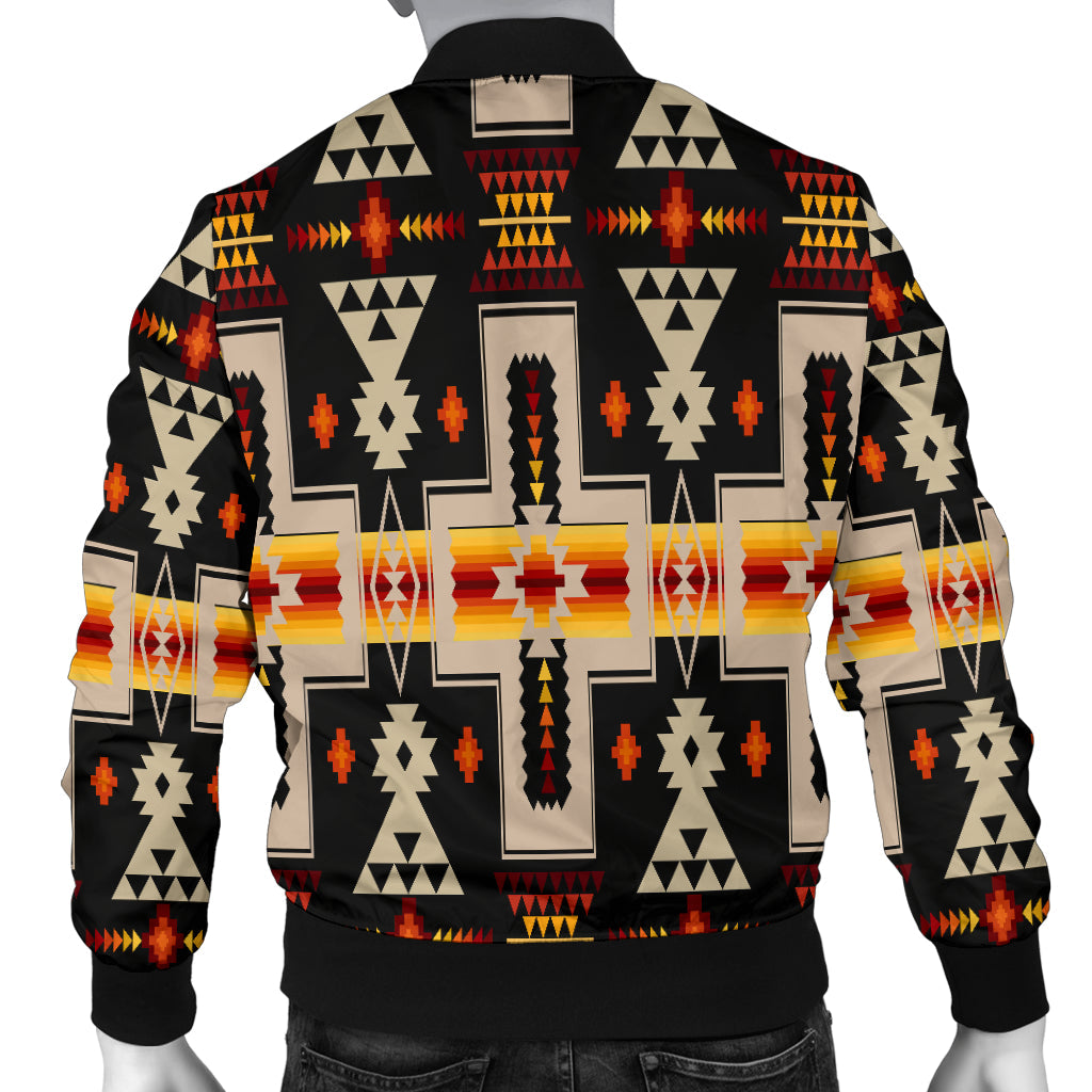 Black Tribe Design Native American Men's Bomber Jacket LT10 - Wonder Print Shop
