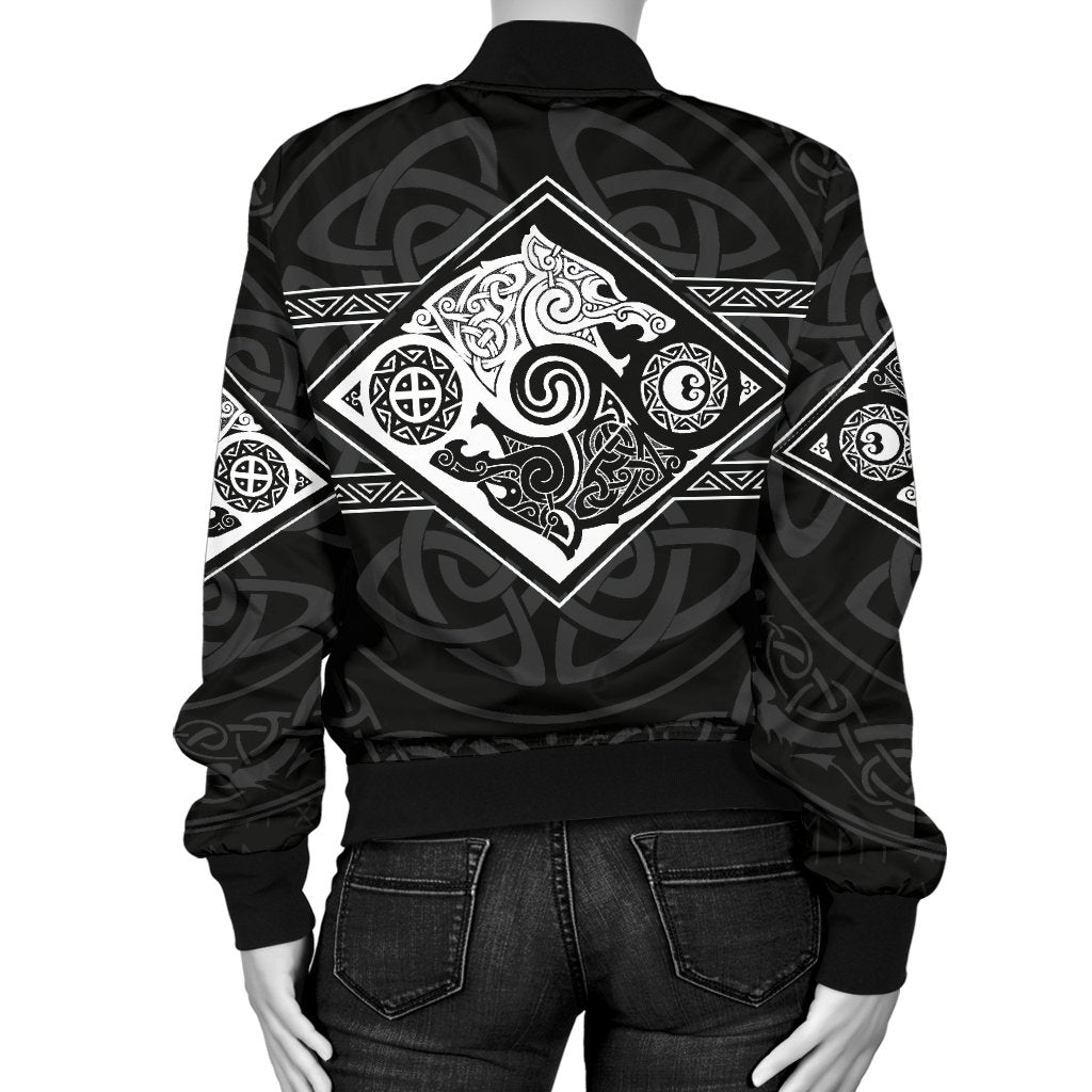 Vikings Women's Bomber Jacket The Wolves, Skoll and Hati RLT12 - Wonder Print Shop