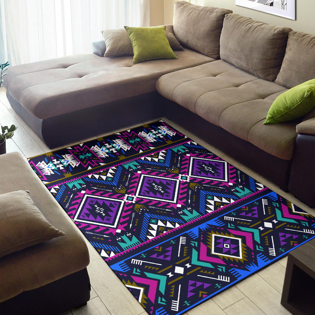 Purple Tribe Pattern Area Rug LT10 - Wonder Print Shop