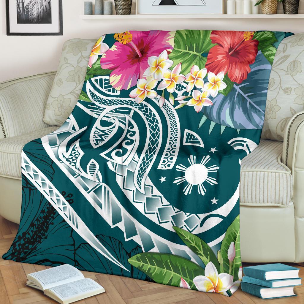 the-philippines-premium-blanket-summer-plumeria-turquoise