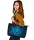 Viking Large Leather Tote Raven Odin Celtic Cyan RLT12 - Wonder Print Shop
