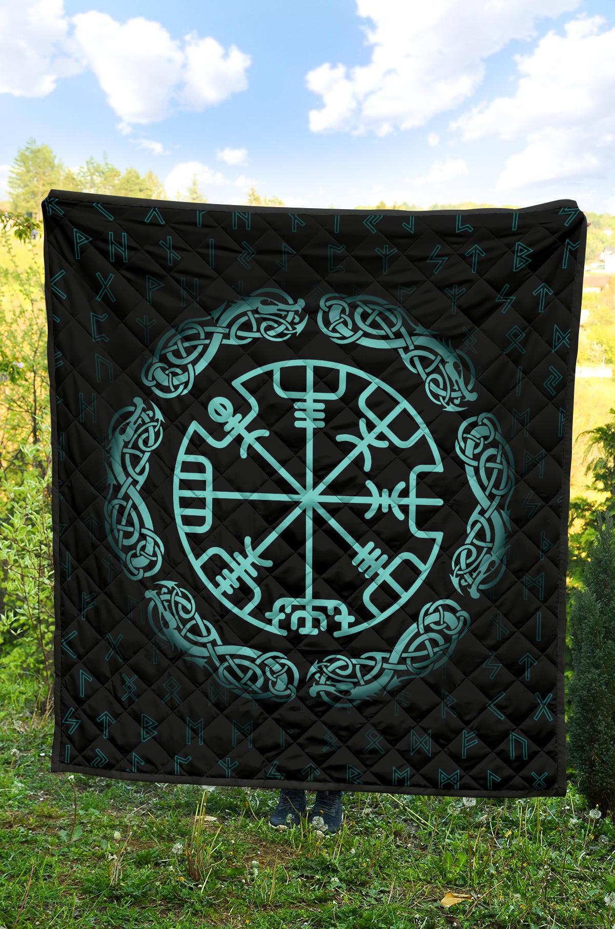 Viking Vegvisir Magic Navigation Compass Premium Quilt RLT12 - Wonder Print Shop