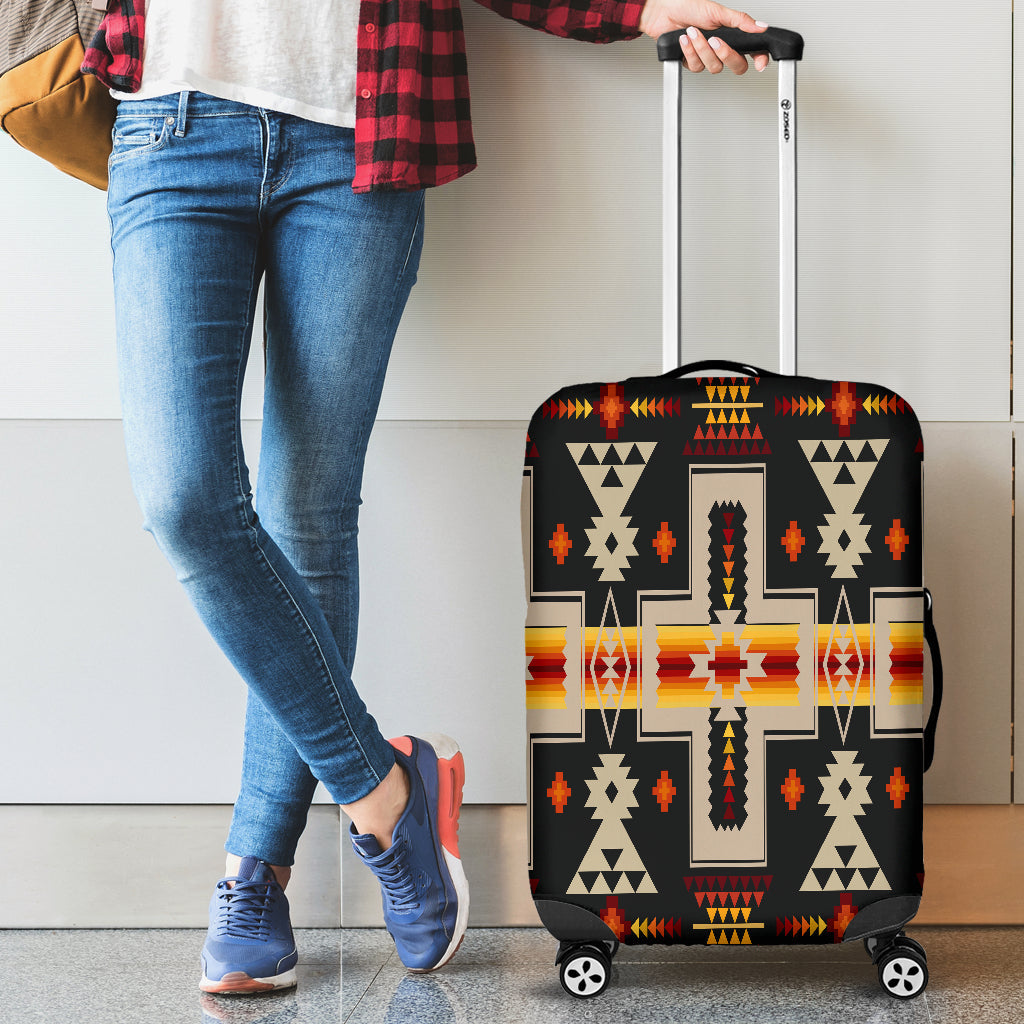 Black Tribe Design Native American Luggage Covers LT10 - Wonder Print Shop