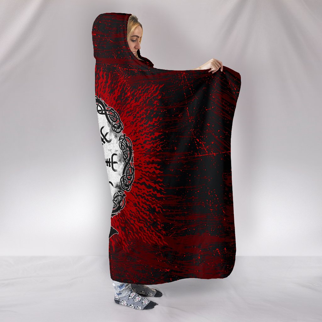 viking-hooded-blanket-raven-of-odin-and-symbol-viking-on-blood-background