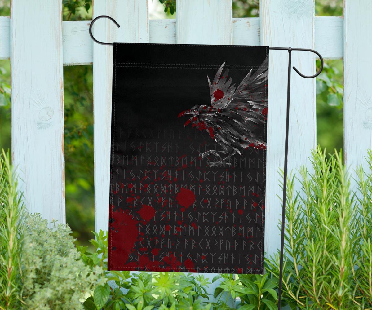 Viking Garden Flag The Raven Of Odin Rune Blood RLT12 - Wonder Print Shop
