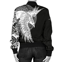 Viking Women's Bomber Jacket Mystical Raven Tattoo Special RLT12 - Wonder Print Shop