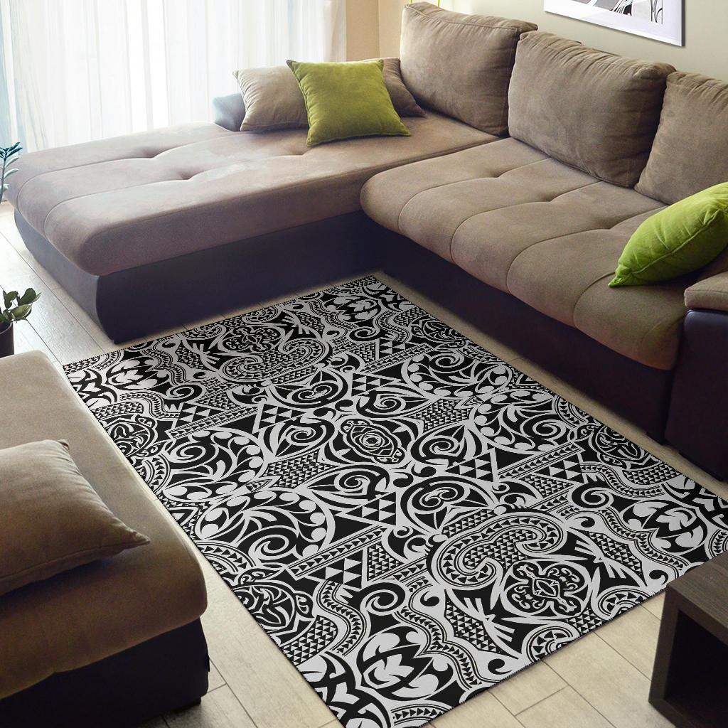 Polynesian Gray Area Rug - Wonder Print Shop