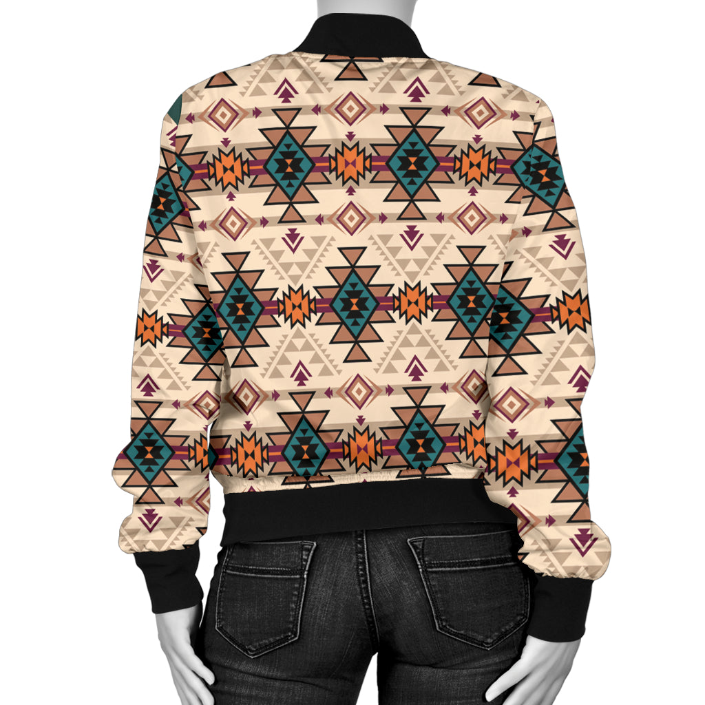 Retro Color Tribal Women's Bomber Jacket LT10 - Wonder Print Shop