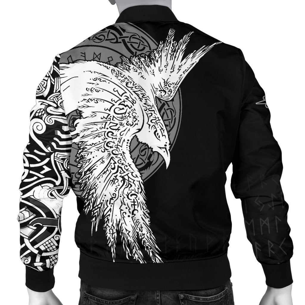 Custom Viking Men's Bomber Jacket Mystical Raven Tattoo Special RLT12 - Wonder Print Shop