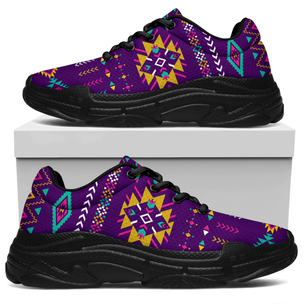 native-american-light-purple-pattern-chunky-sneakers