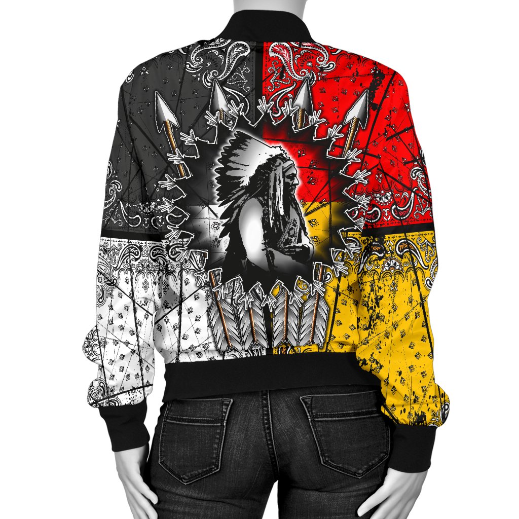 Chief Arrow Native American Women's Bomber Jacket LT10 - Wonder Print Shop