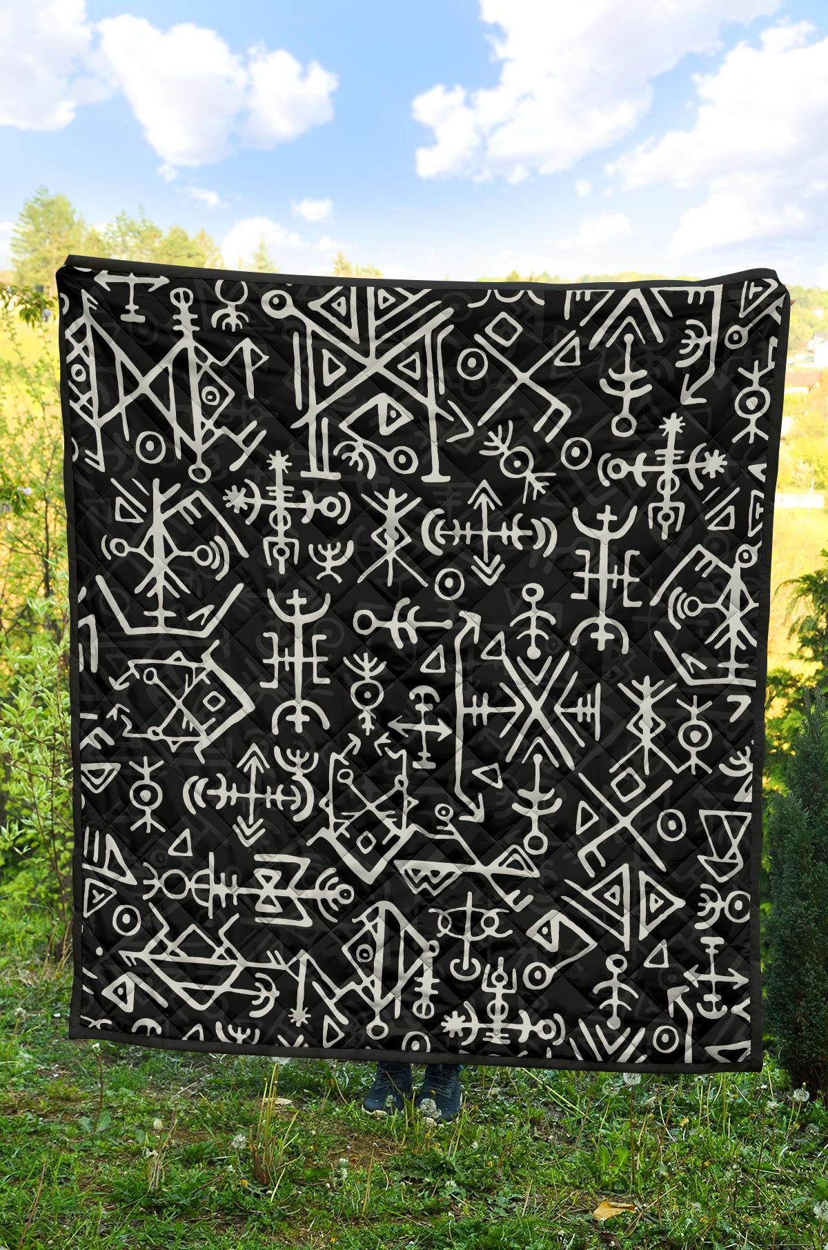 Viking Futhark Norse Islandic Premium Quilt RLT12 - Wonder Print Shop