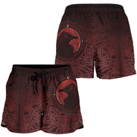 viking-womens-shorts-ethnic-odin-raven-red
