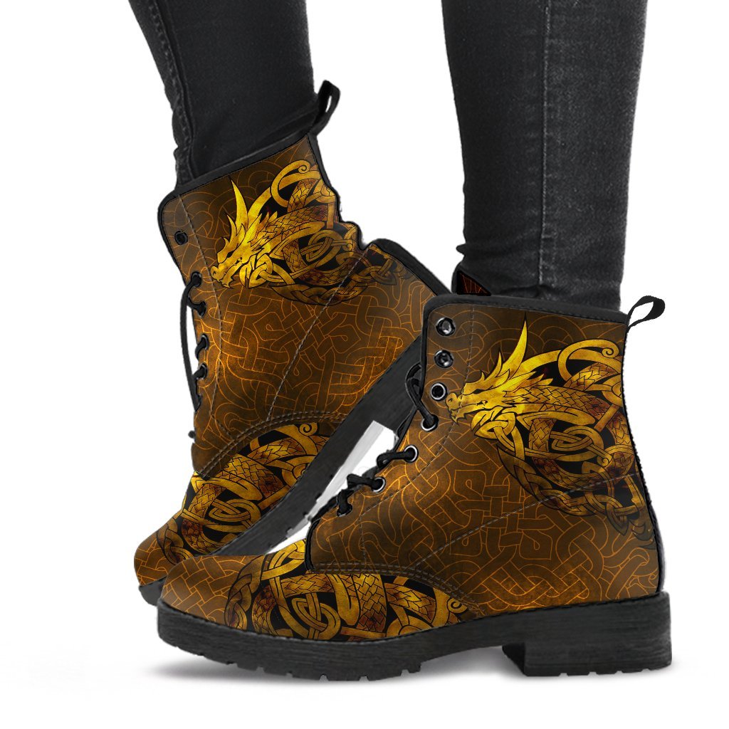 viking-leather-boots-celtic-dragon-tattoo
