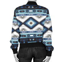 Blue Colors Pattern Women's Bomber Jacket LT10 - Wonder Print Shop