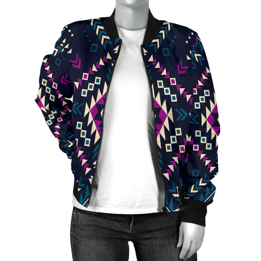 Dark Color Pattern Women's Bomber Jacket LT10 - Wonder Print Shop