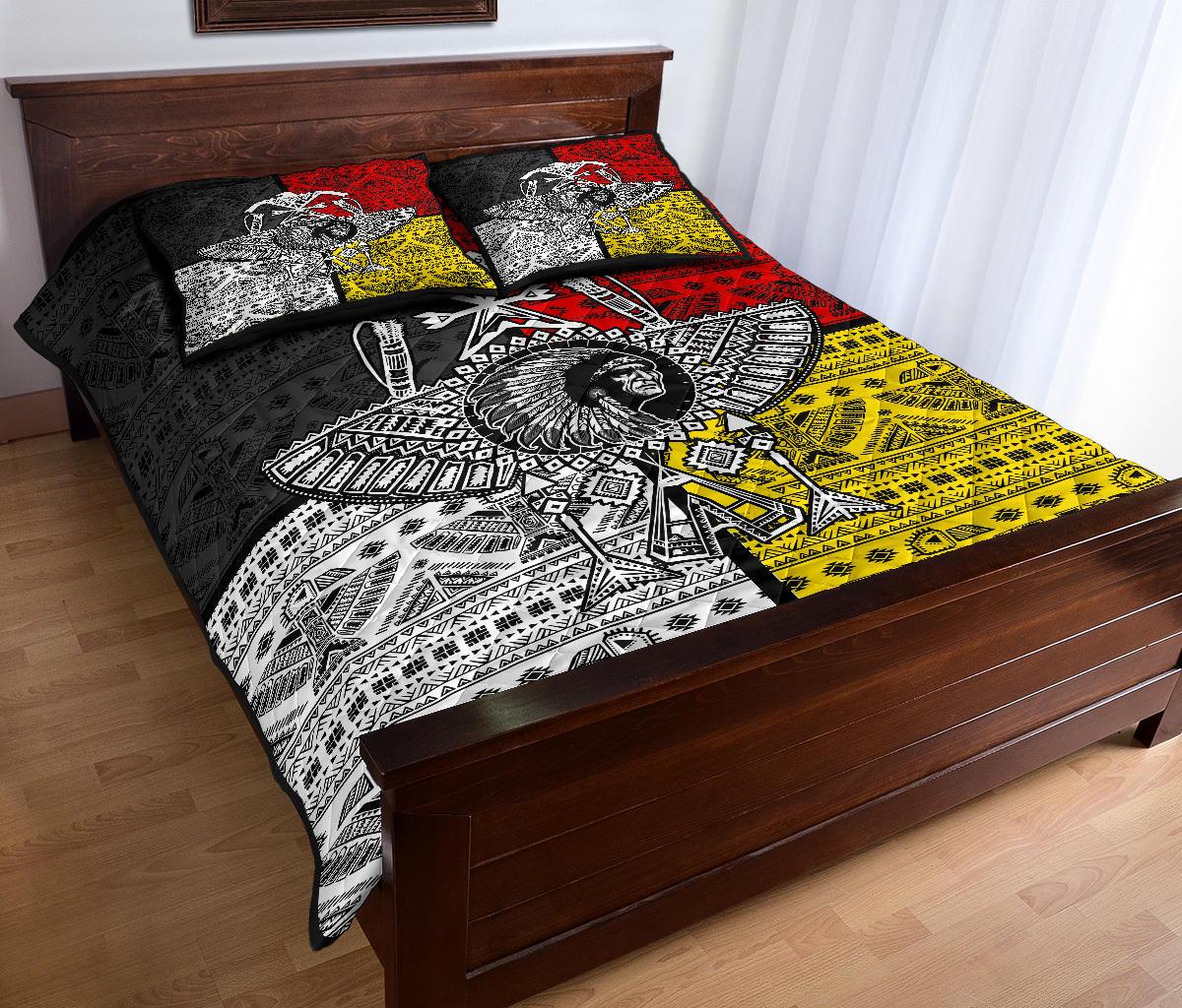 Tribe Chief Thunderbird Pattern Native American Quilt Bed Set LT10 - Wonder Print Shop
