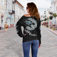 Viking Fenrir Wolf Women's Off Shoulder Sweater RLT12 - Wonder Print Shop