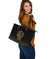 Viking Large Leather Tote Owl Celtic On Triskels Background RLT12 - Wonder Print Shop