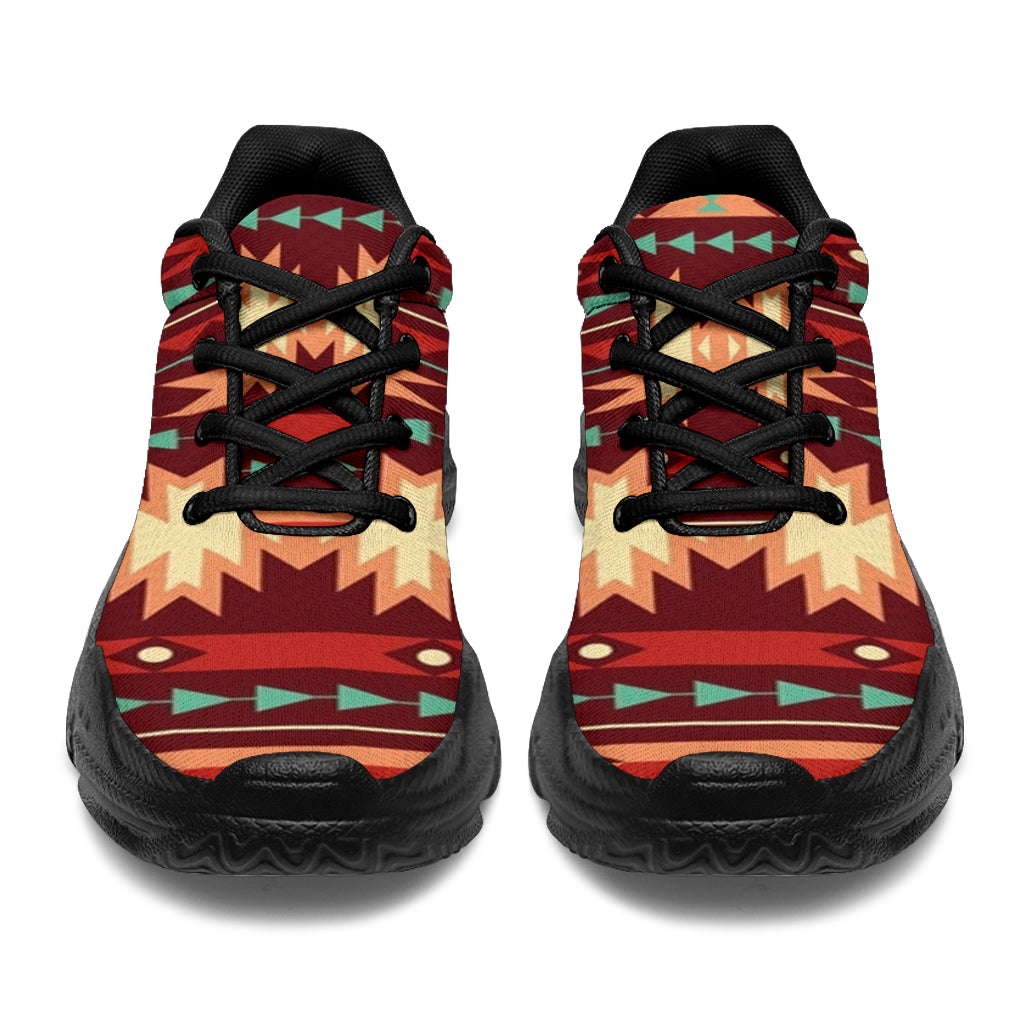 native-american-red-ethnic-pattern-chunky-sneakers
