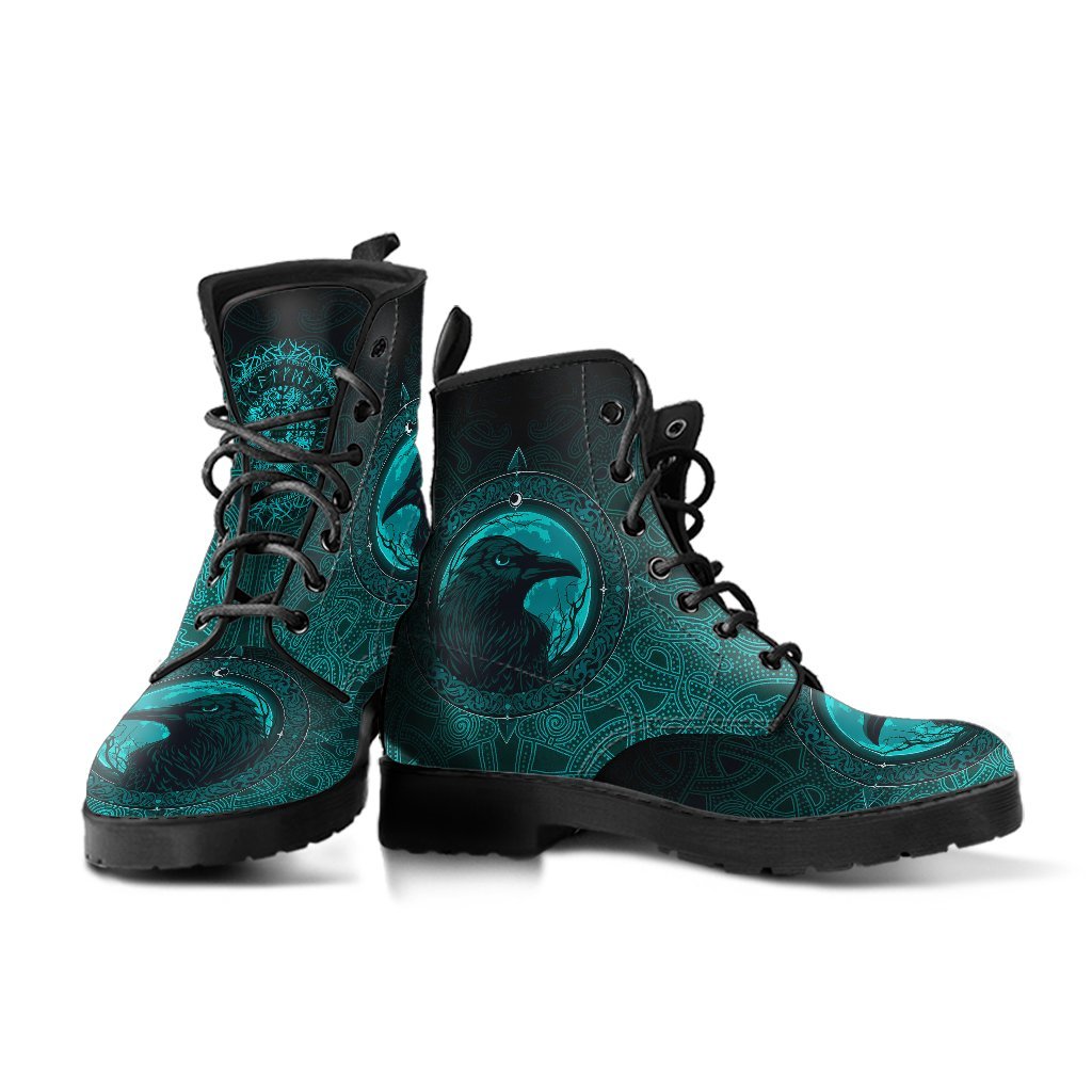 viking-leather-boots-ethnic-odin-raven-cyan