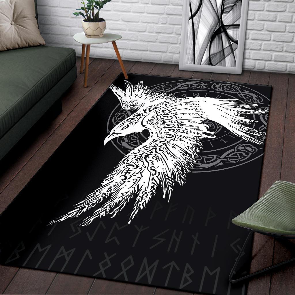 Viking Area Rug Mystical Raven Tattoo Special RLT12 - Wonder Print Shop