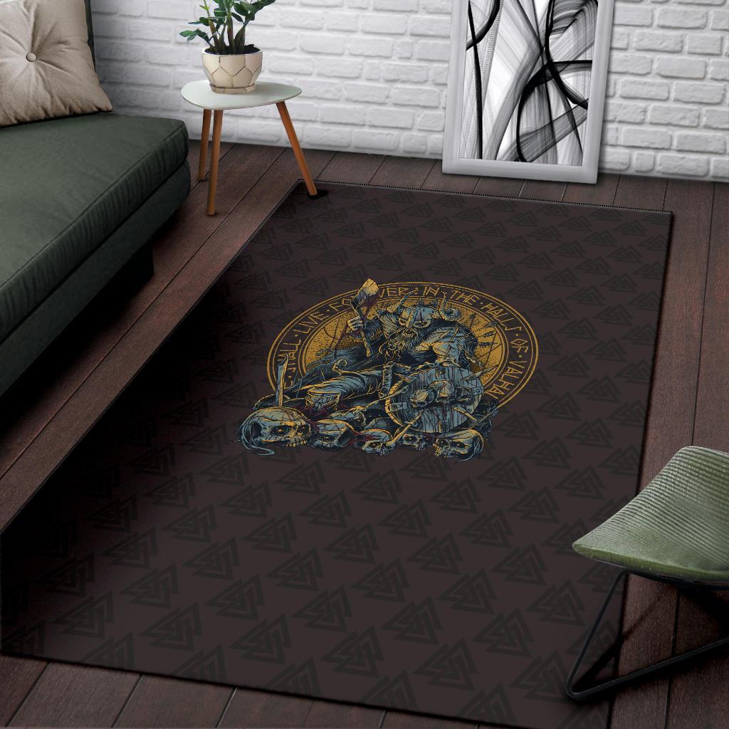 Viking Area Rug Warrior Viking Shield Skull RLT12 - Wonder Print Shop