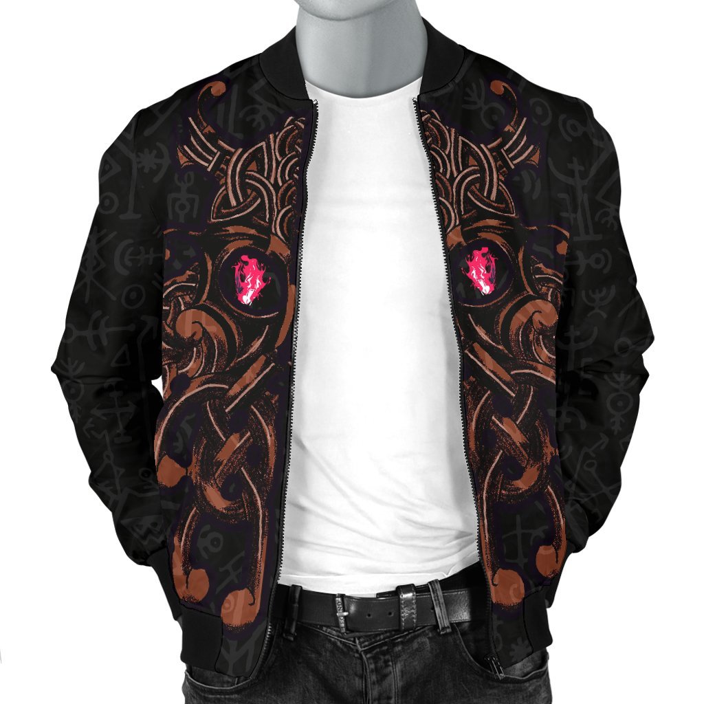 Viking Men's Bomber Jacket, Odin God Furthark Tattoo Special RLT12 - Wonder Print Shop