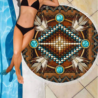 Mandala Brown Native American Pride Beach Towel LT10 - Wonder Print Shop