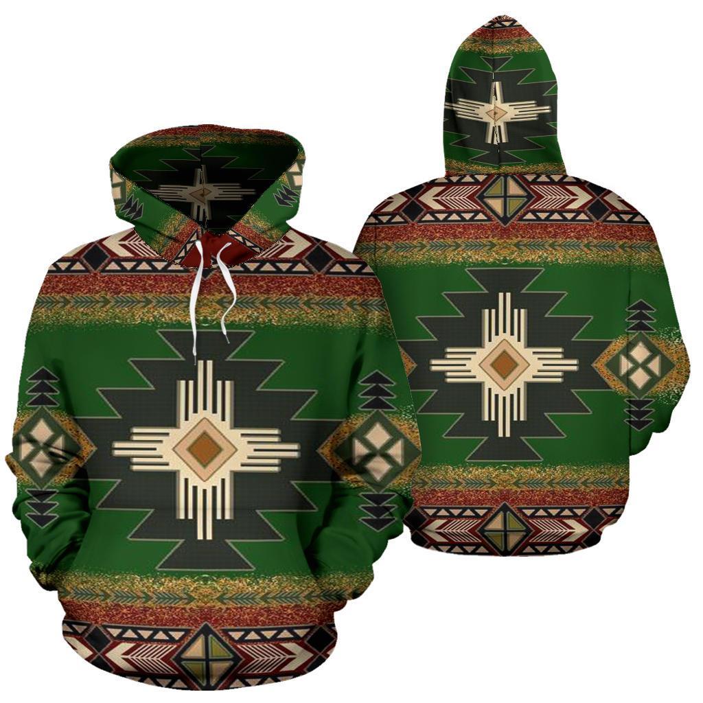 Southwest Green Symbol Native American All Over Hoodie LT10 - Wonder Print Shop
