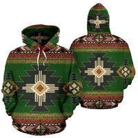 Southwest Green Symbol Native American All Over Hoodie LT10 - Wonder Print Shop