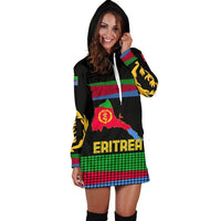 Eritrea Hoodie Dress, Eritrea Flag Round Pattern Women Black - Wonder Print Shop