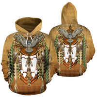 Snow Owl Dreamcatcher Breastplate Native American All Over Hoodie LT10 - Wonder Print Shop