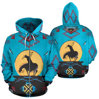 Trail Of Tear Native American Design 3D Blue Zipper Hoodie LT10 - Wonder Print Shop