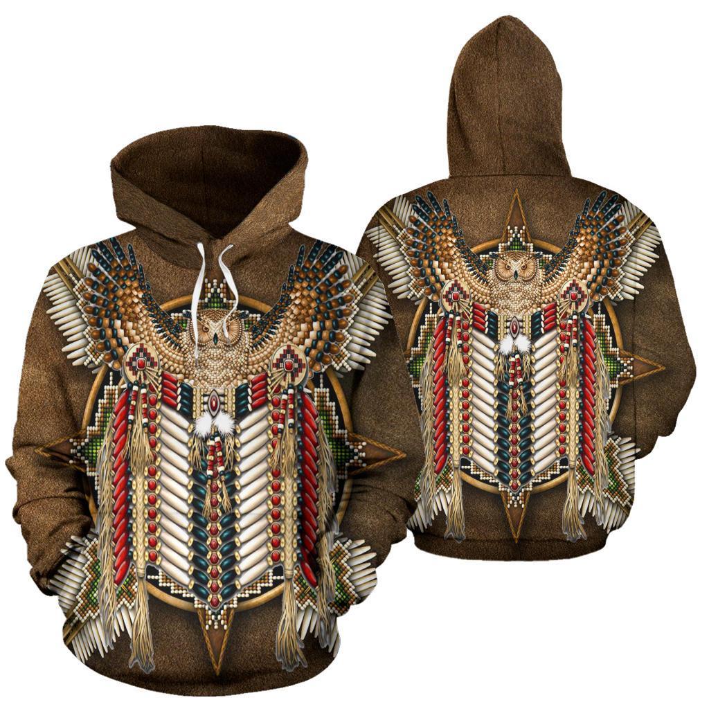 Golden Owl Breastplate Native American All Over Hoodie LT10 - Wonder Print Shop